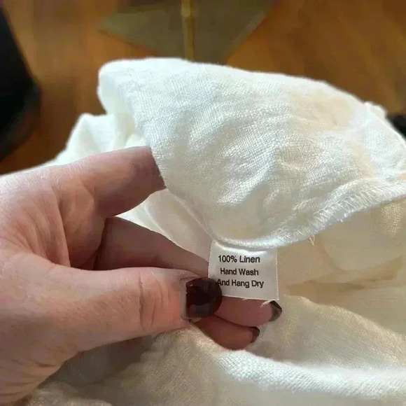 JAG 100% Linen Ruffled Collar White Blouse - Picture 7 of 7